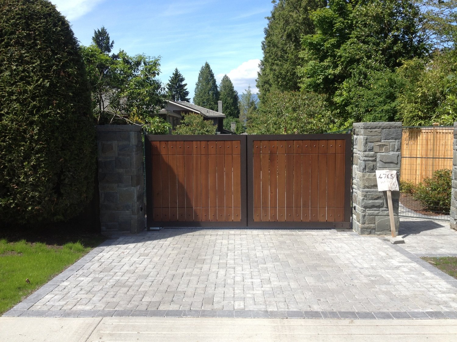 Wood and Steel Double Swing Gate