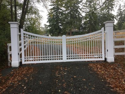 White Aluminum Double Swing Gate