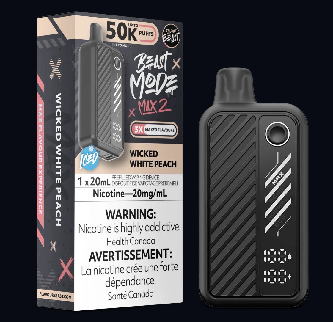 Beast Mode Max 2 Disposable - Wicked White Peach (Iced)