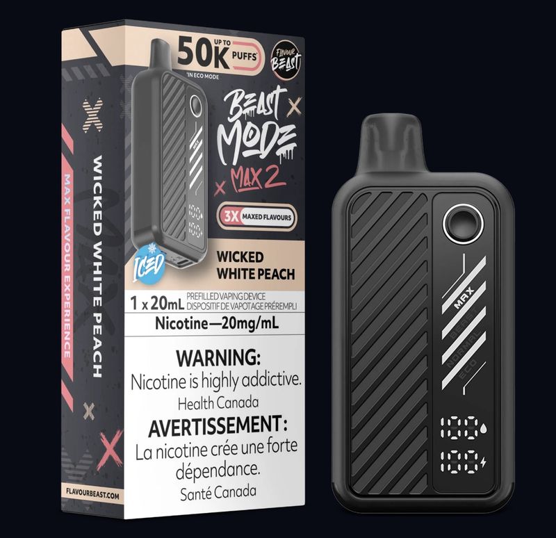 Beast Mode Max 2 Disposable - Wicked White Peach (Iced)