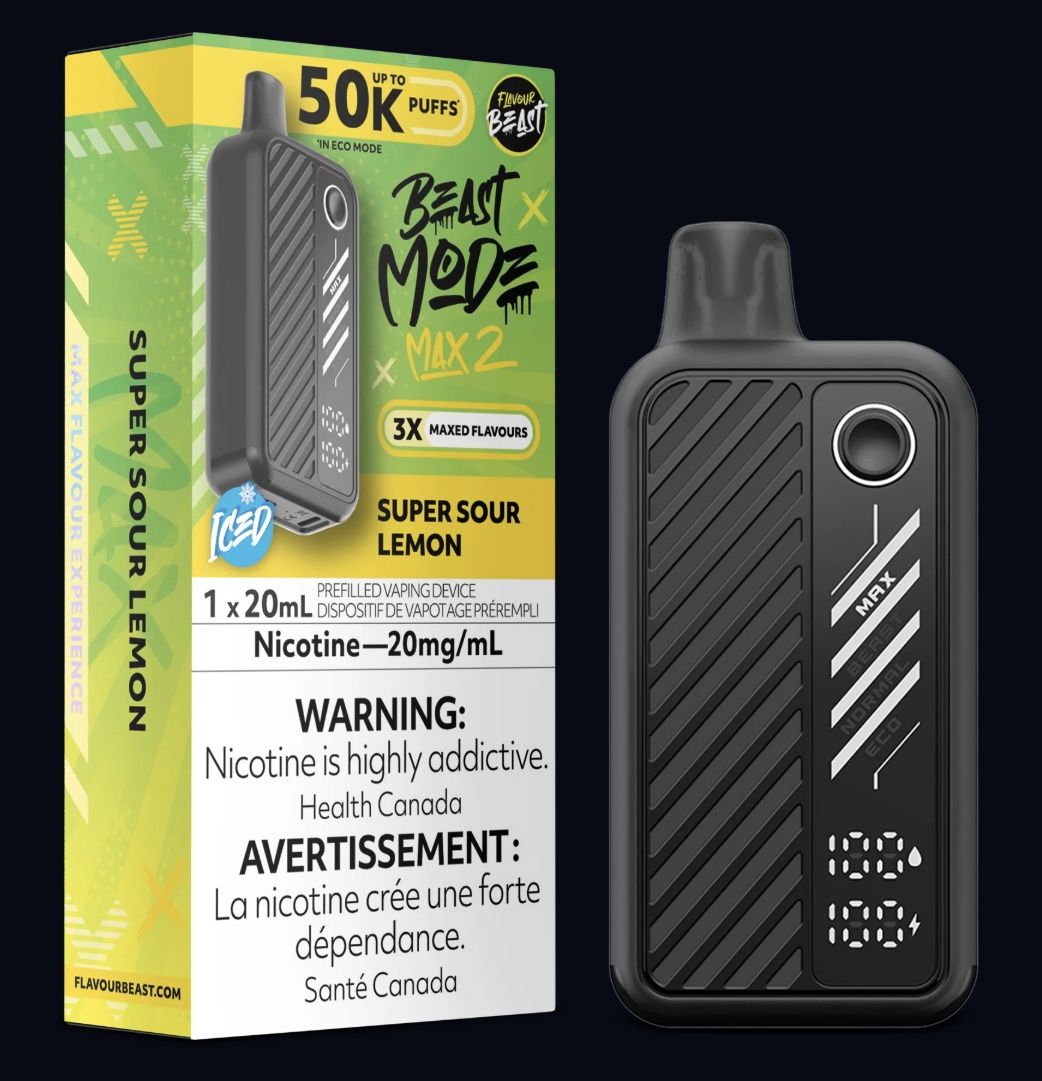 Beast Mode Max 2 Disposable - Super Sour Lemon (Iced)