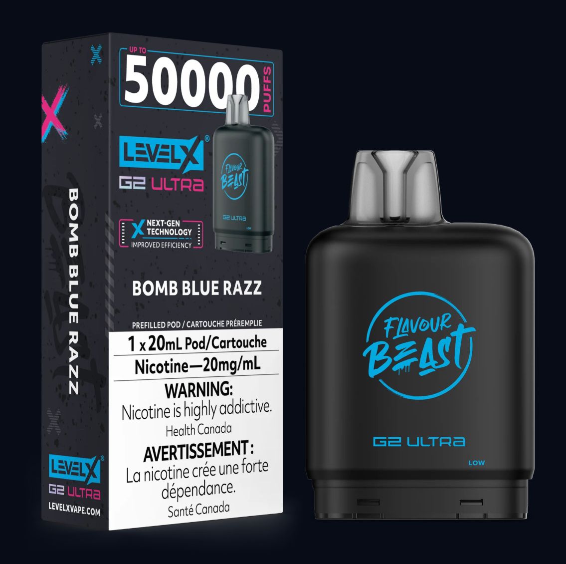 Level X G2 Ultra Pod - Bomb Blue Razz Level X G2 Ultra Pod - Bomb Blue Razz