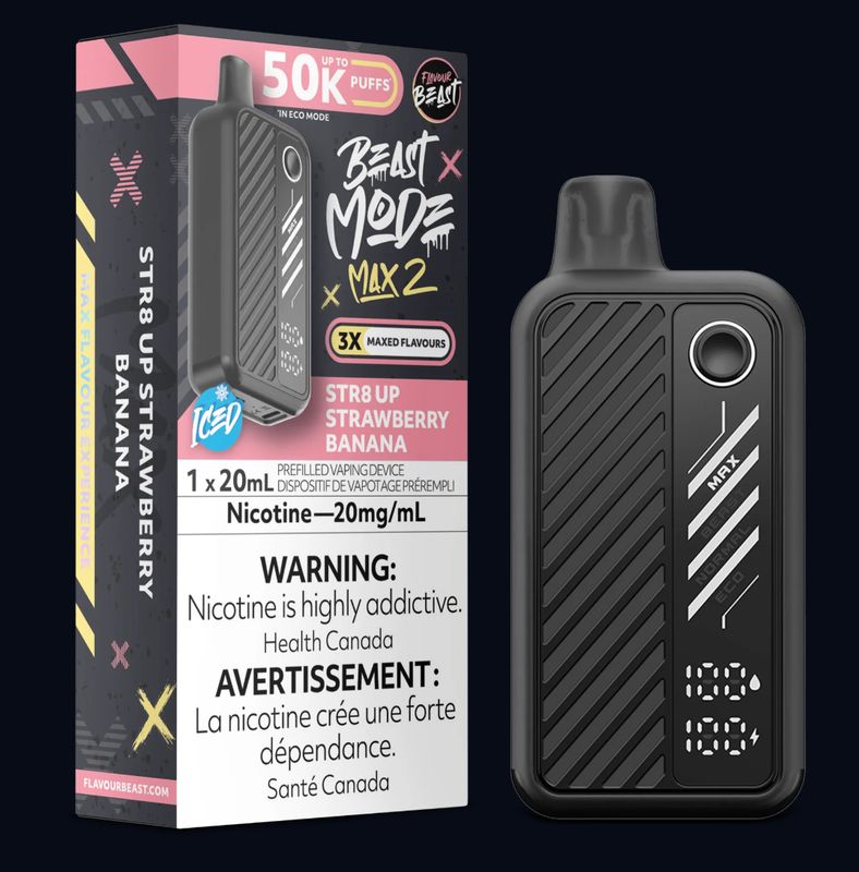 Beast Mode Max 2 Disposable - STR8 UP Strawberry Banana (Iced)
