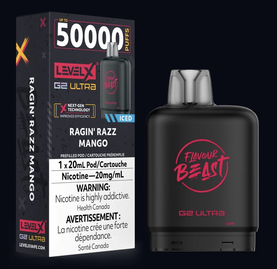 Level X G2 Ultra Pod - Ragin’ Razz Mango (Iced)