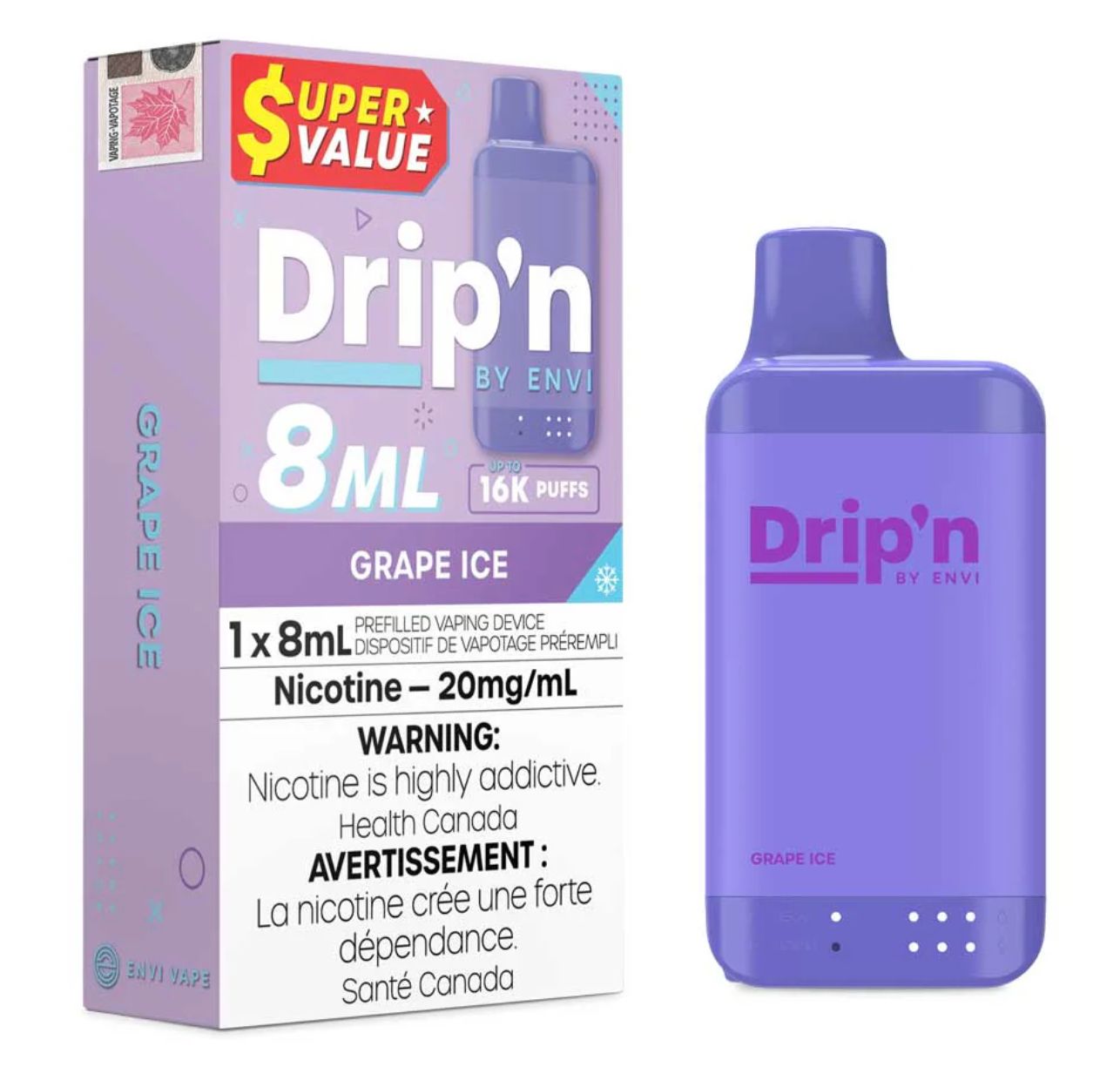 DRIP’N 8ml Disposable - Grape Ice