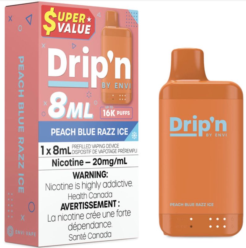 DRIP’N 8ml Disposable - Peach Blue Razz Ice