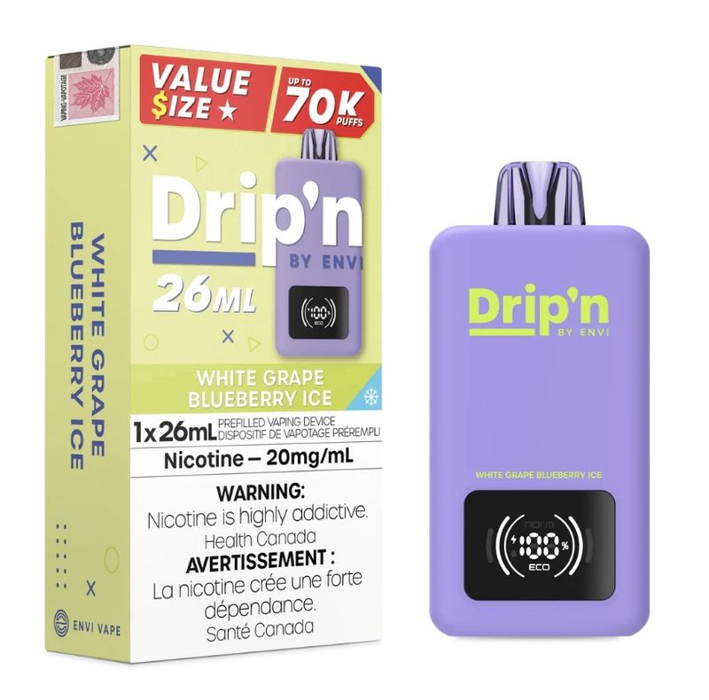 DRIP’N 26ml 70k Disposable - White Grape Blueberry Ice