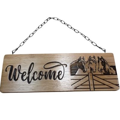 Back Forty Designs Welcome Sign with Horses