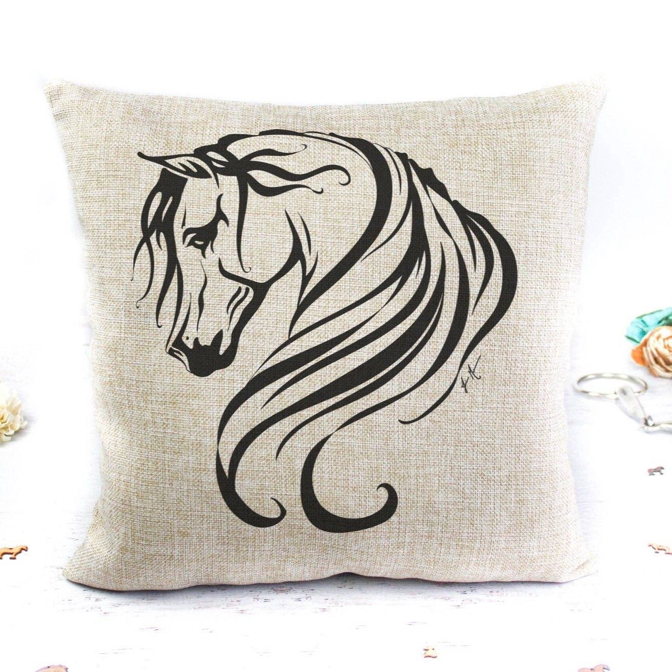 Arabian Horse Pillow Cover - Breathless