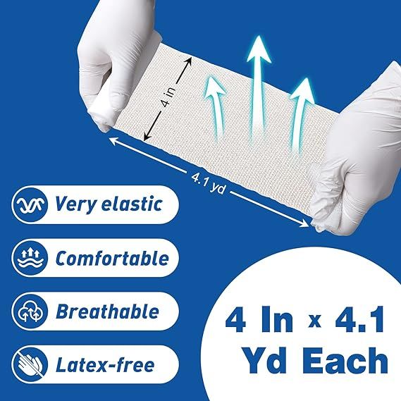 Gauze Rolls Bandages, Rolls 4 in x 4.1 Yards