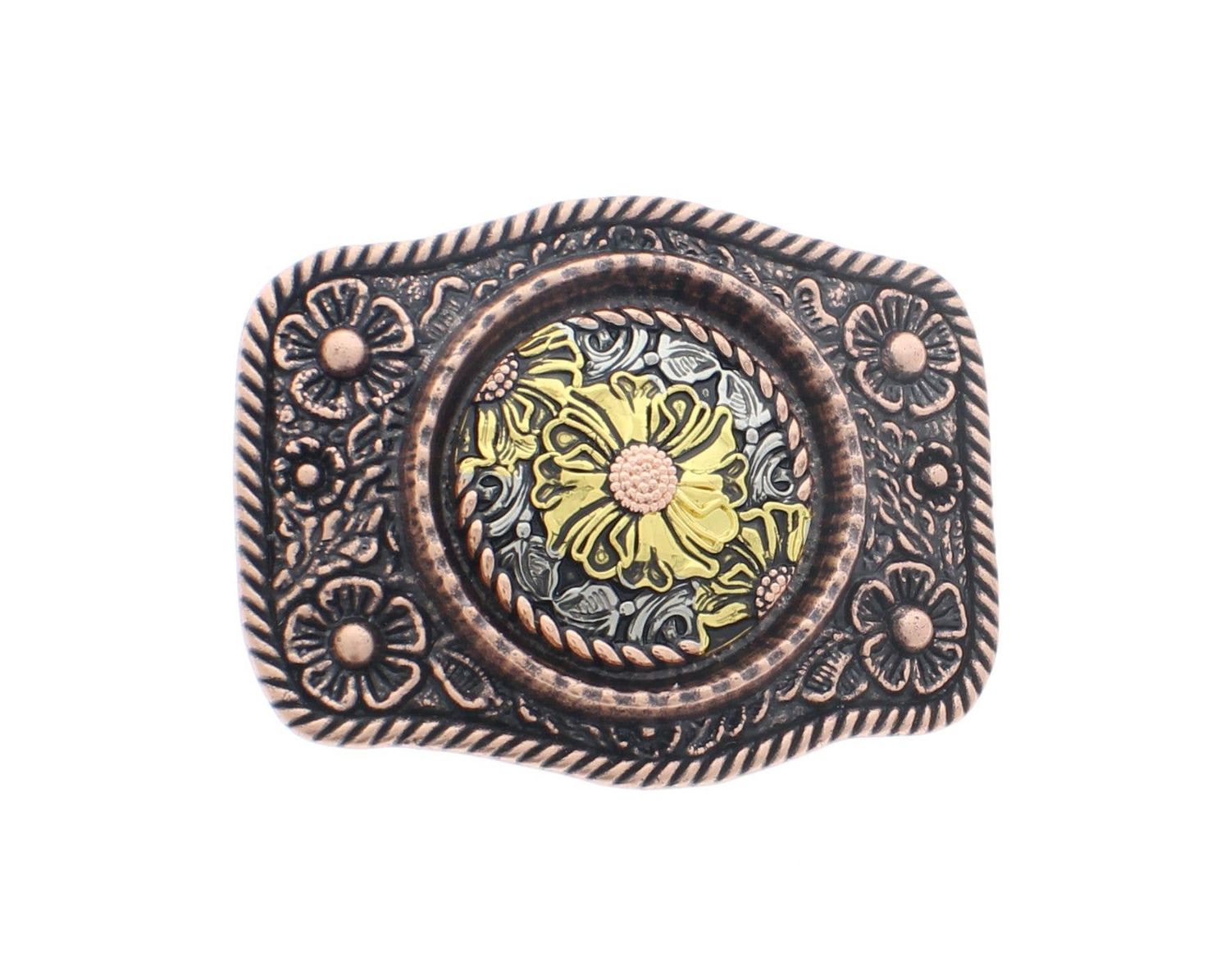 Copper Floral Belt Buckle