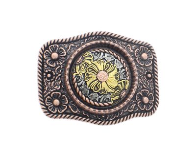 Copper Floral Belt Buckle