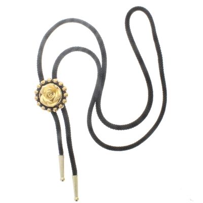 HHH Designs - Gold Rose Bud Bolo Tie