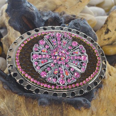 Pink Crystal Belt Buckle