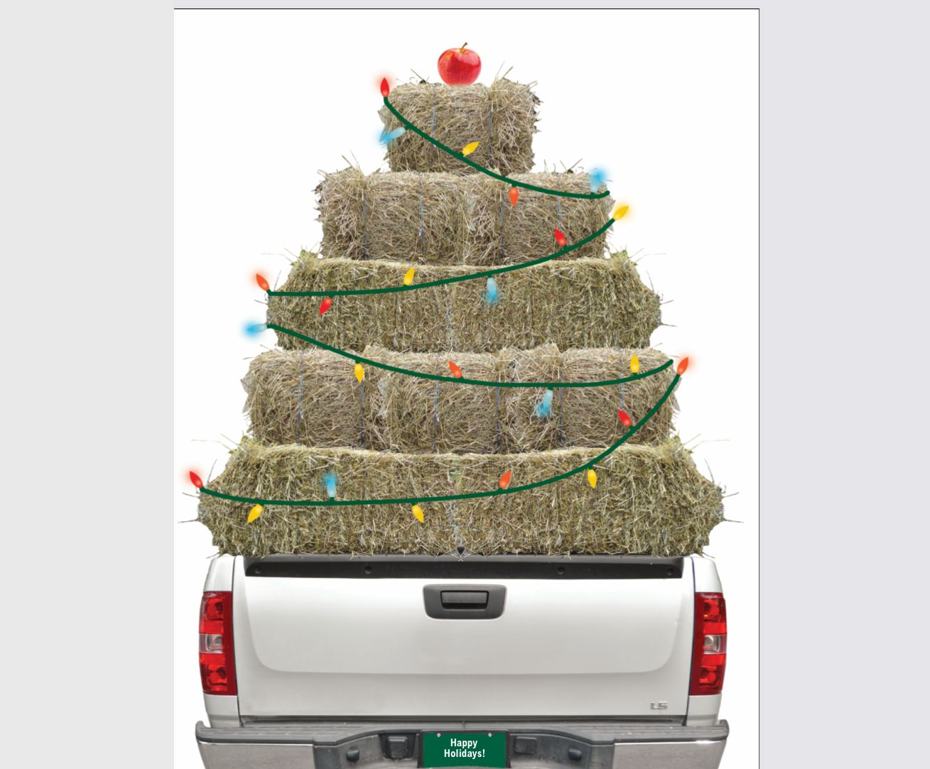 Horse Christmas Card: Hay Truck