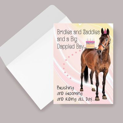 Horse Birthday Card: Bridles &amp; Saddles DB