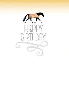 Horse Birthday Card: Newmarket Horse on Linen