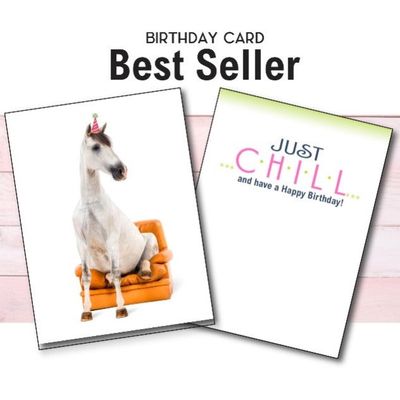 Horse Birthday Card: Horse Sitting