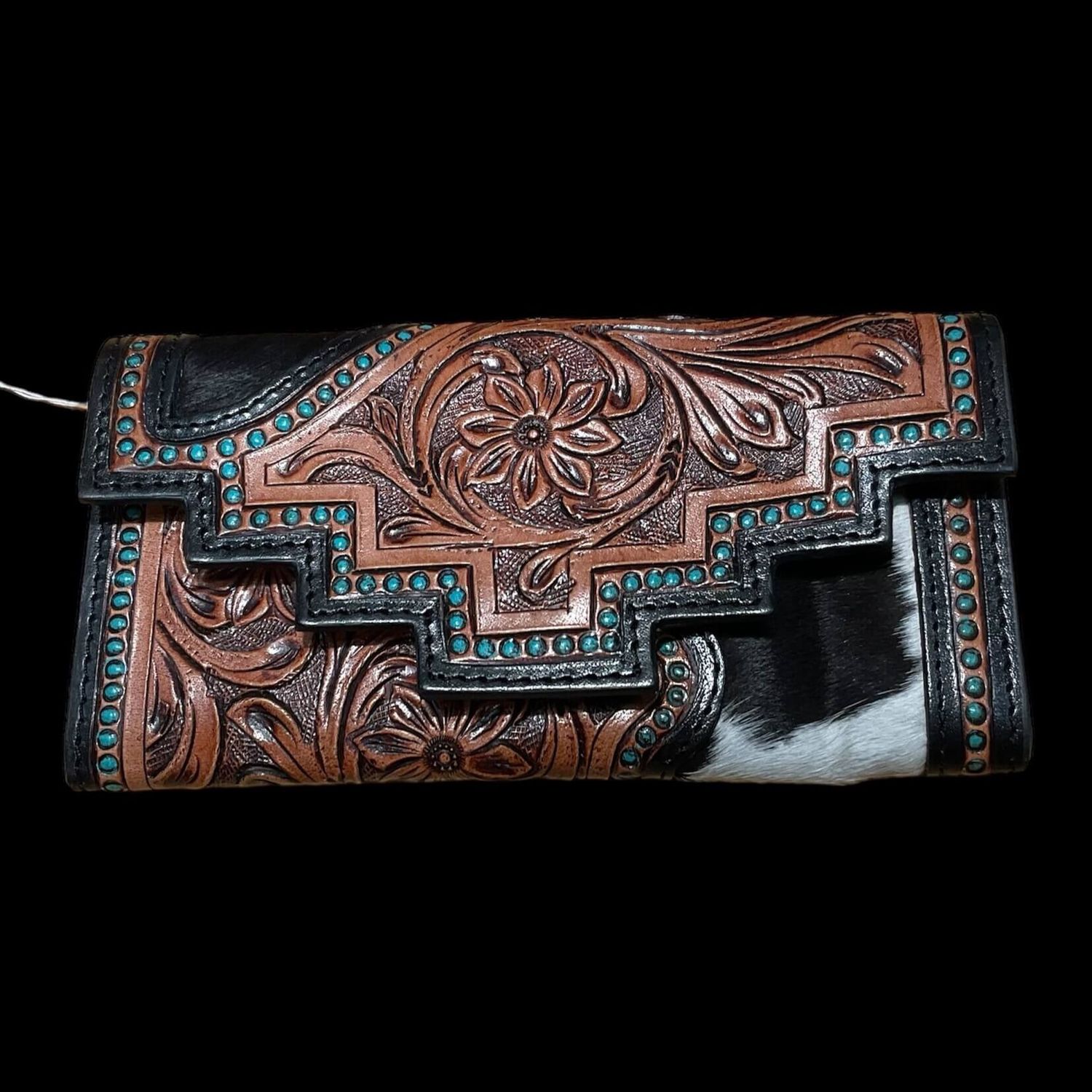 HorseHairz Equestrian Large Tooled Leather Bifold Wallet