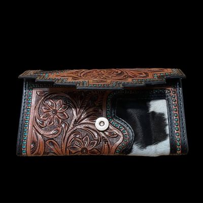 HorseHairz Equestrian Large Tooled Leather Bifold Wallet