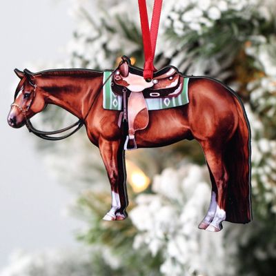 Chestnut Western Quarter Horse Ornament
