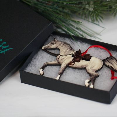 Dapple Gray Arabian Show Horse Ornament