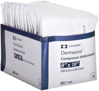 Dermacea Covidien Sterile 8" x 10" Abdominal Pads