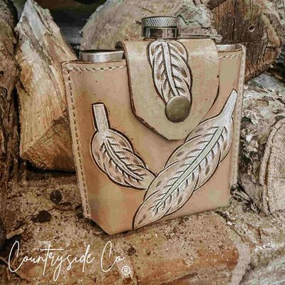 Desperado Tooled Leather Flask