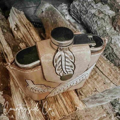 Desperado Tooled Leather Flask