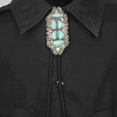 HHH Designs - Turquoise and Silver Bolo Tie