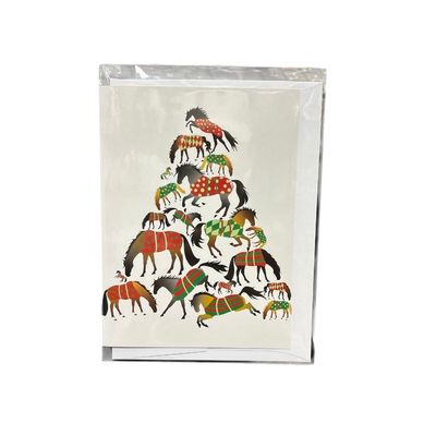Christmas Card Blanketed Horses