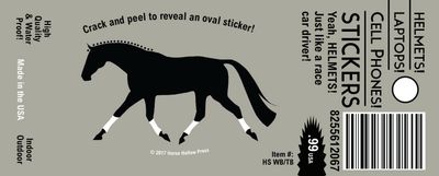 Horse Hollow Press - Horse Laptop, Cell Phone &amp; Helmet Sticker: TB/WB w/ Wraps