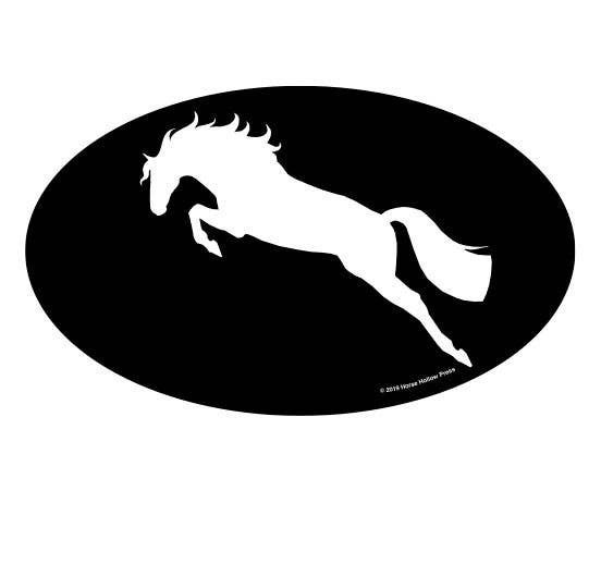 Horse Sticker: Jumper on Black
