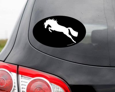 Horse Sticker: Jumper on Black