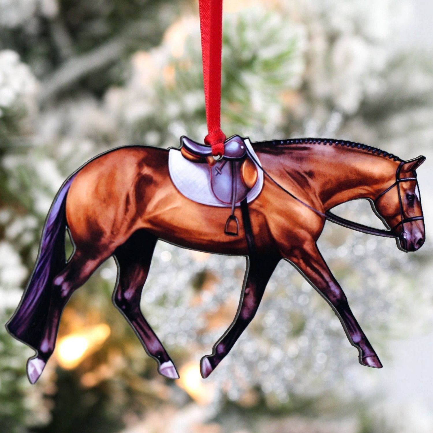 Bay English Pleasure Quarter Horse Ornament
