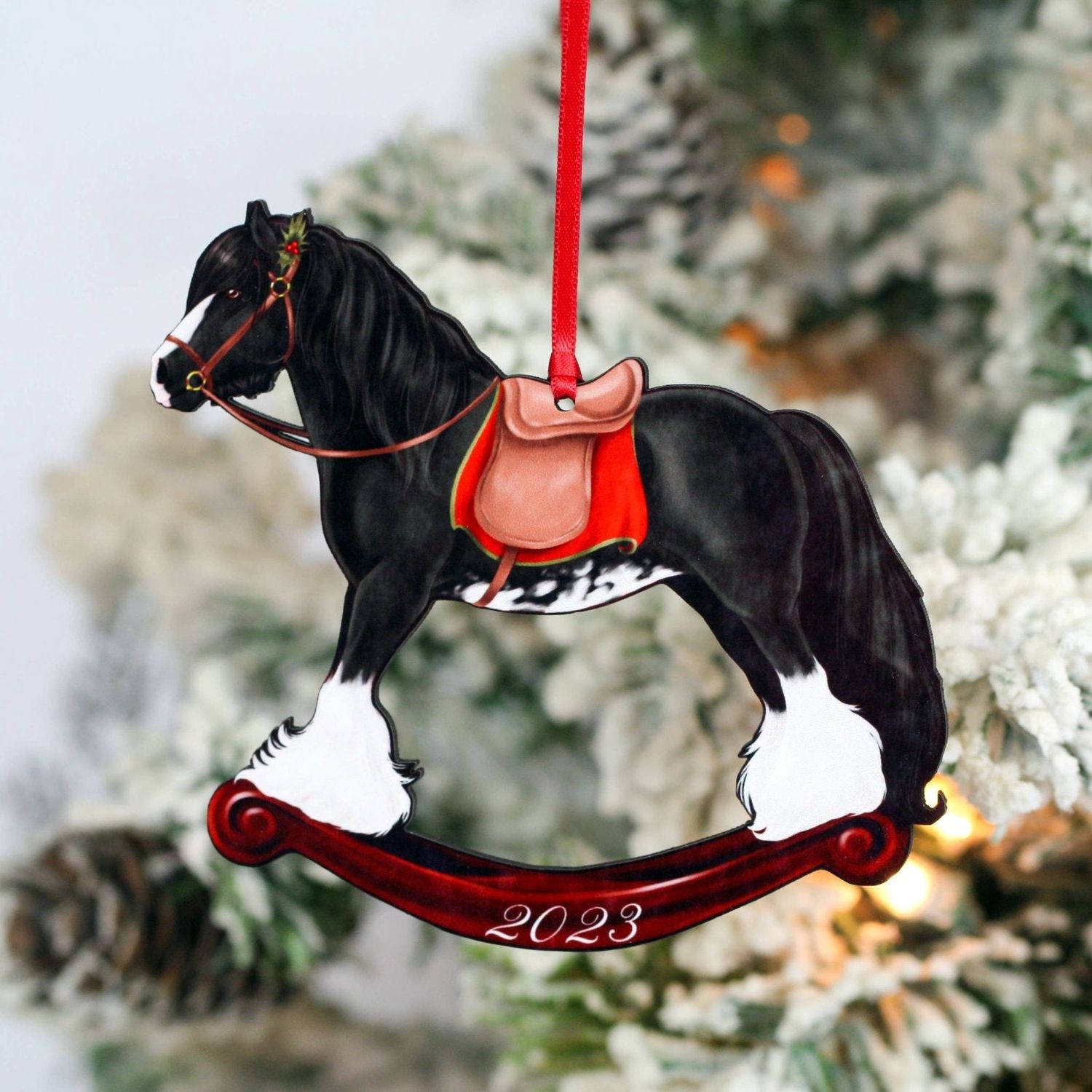 Black Blagdon Gypsy Rocking Horse Christmas Ornament