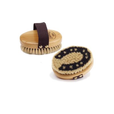 Equi Wood Back Horseshoe Body Brush