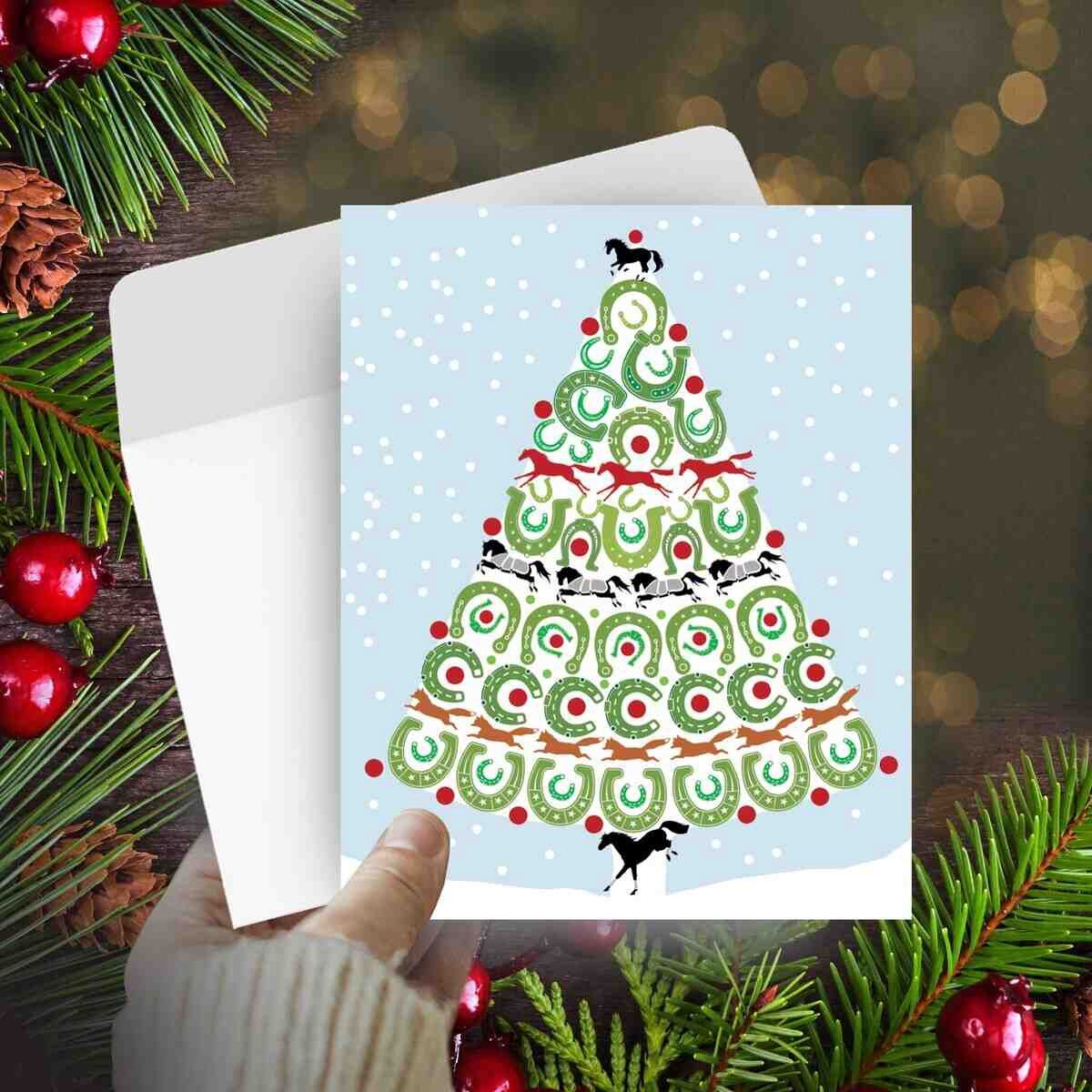 Christmas Card Horse Shoes