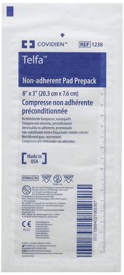 Covidien 1238 Telfa Non-Adherent Pads Prepack, 8" x 3"