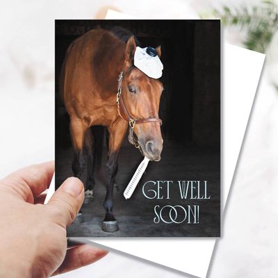 Get Well Card - Horse &amp; Thermometer