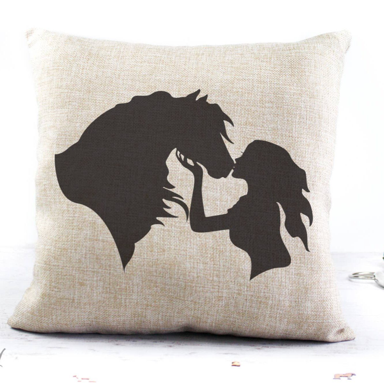 Horse Kisses Pillow Cover - Horse Girl