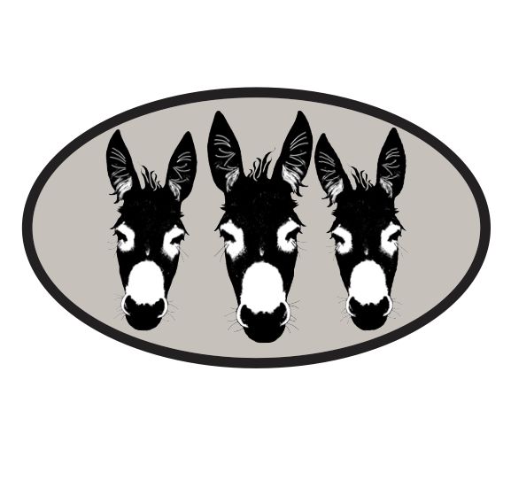 Horse Sticker: 3 Donkeys