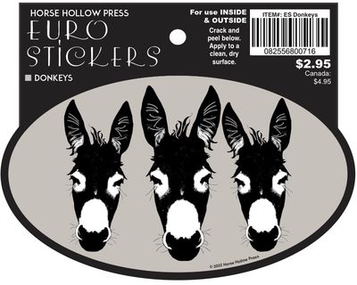 Horse Sticker: 3 Donkeys