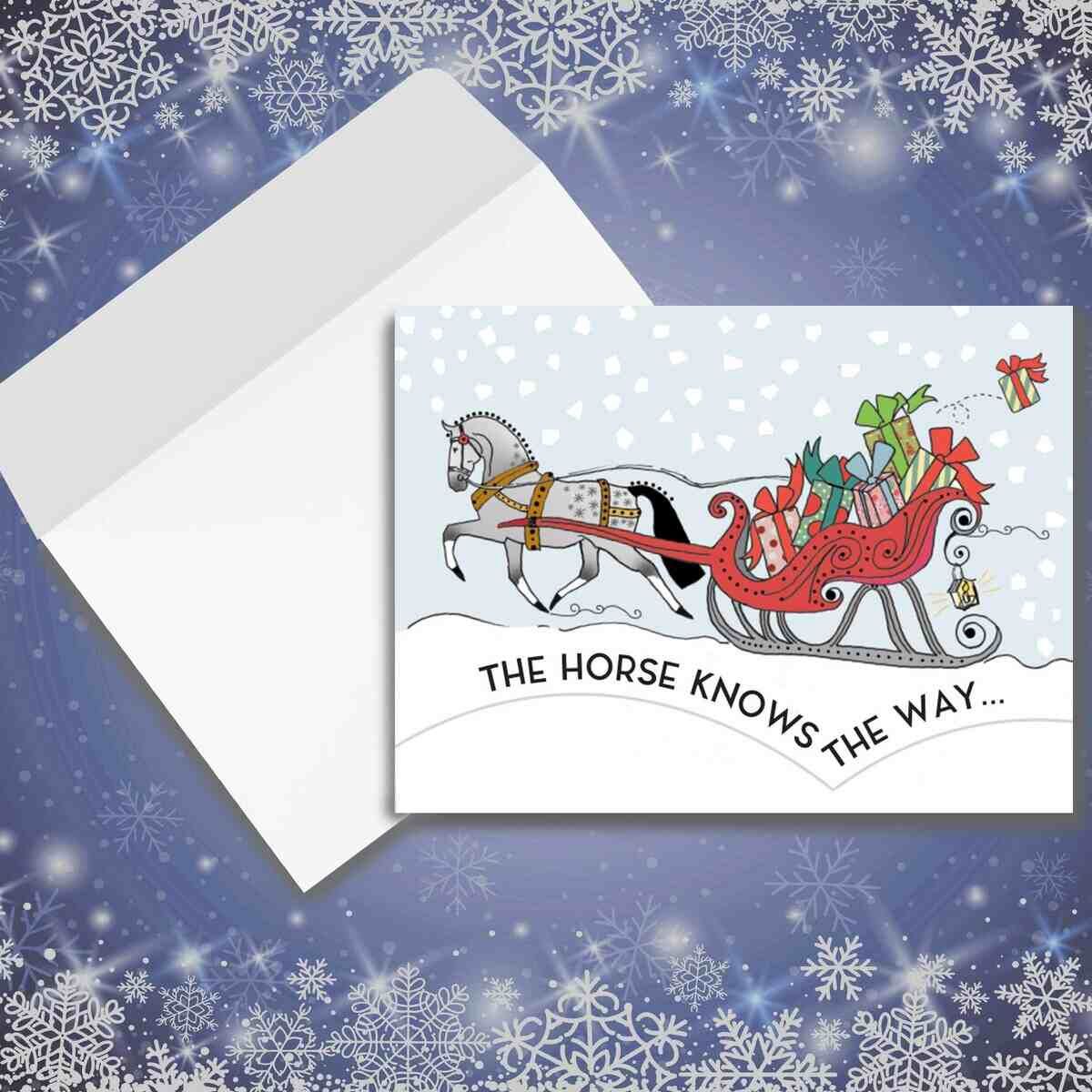 Horse Christmas Card - Santa Knows