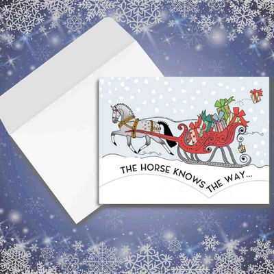 Horse Christmas Card - Santa Knows