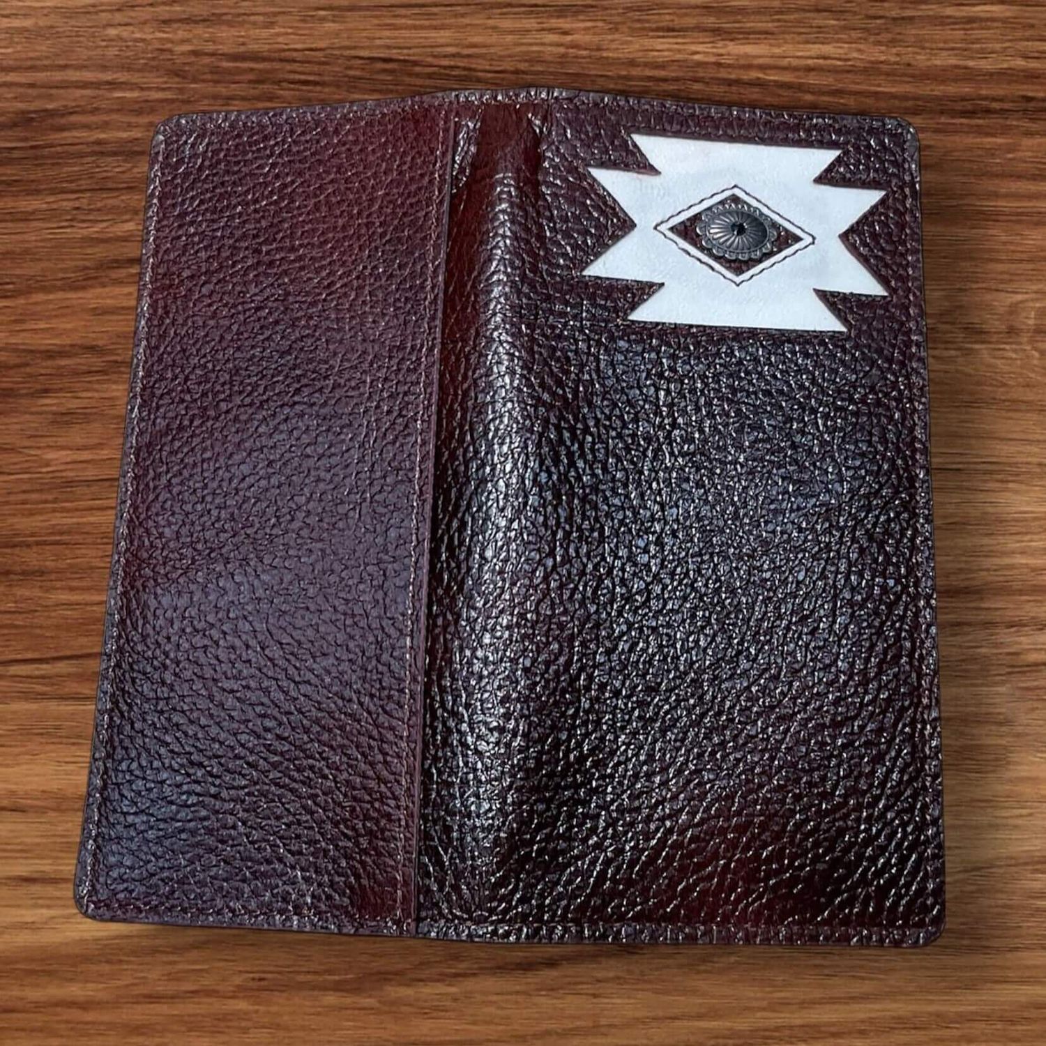 HorseHairz Equestrian Mahogany leather bifold checkbook