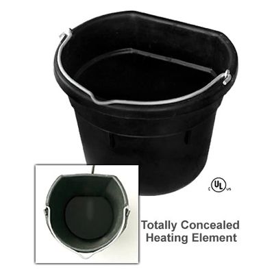 KHS-E 18 qt. Heated Flatback Rubber Bucket