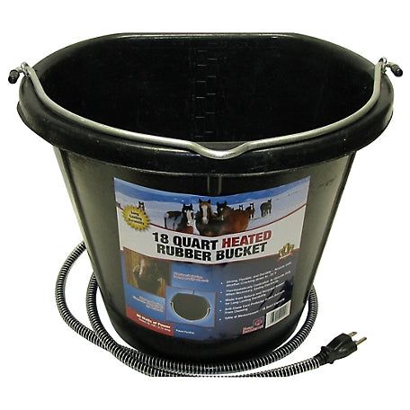 KHS-E 18 qt. Heated Flatback Rubber Bucket