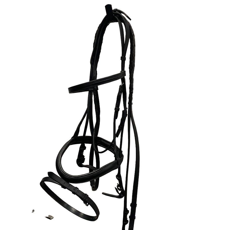 KHS-E Full Rolled Leather Dressage Bridle