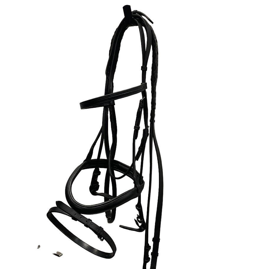 KHS-E Full Rolled Leather Dressage Bridle